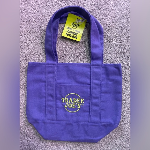 Purple Trader Joe's Mini Canvas Tote Bag - Picture 2 of 2